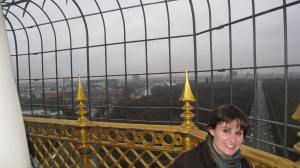 A rare moment of calm from the crowds as I climb a tower in the early days of my time in Berlin.